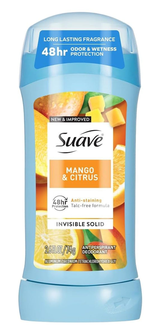 Mango and Citrus Invisible Solid Antiperspirant Deodorant Stick, 2.6 Ounce Beauty and Personal Care Suave