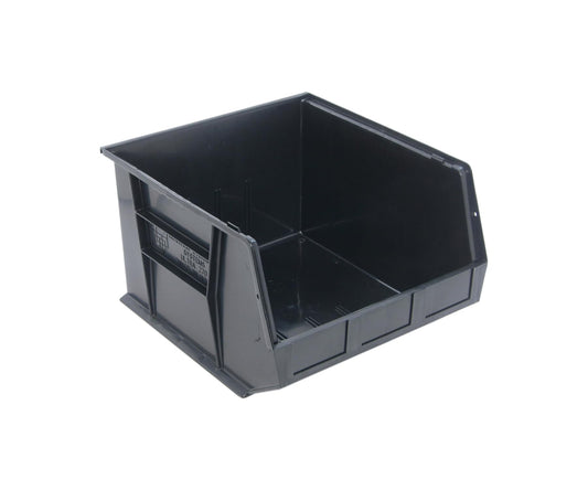 Quantum QUS270 Plastic Storage Stacking Ultra Bin, 18-Inch by 16-Inch by 11-Inch, Black Recycled, Case of 3