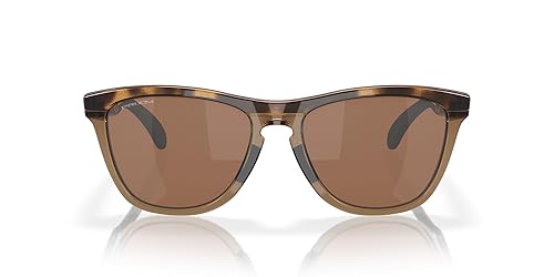 Oakley OO9284A Frogskins Range Low Bridge Fit Round Sunglasses, Brown Tortoise/Brown Smoke/Prizm Tungsten, 55 mm
