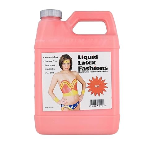 Red Liquid Latex Body Paint - 32 Oz for Adults and Kids, Zombie Skin Makeup Paint, Ideal for Schools, Parties, Theater, Cosplays, Carnivals