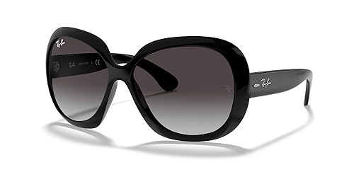 Ray-Ban Womens RB4098 Jackie Ohh II Butterfly Sunglasses, Black/Light Grey Gradient Dark Grey, 60 mm