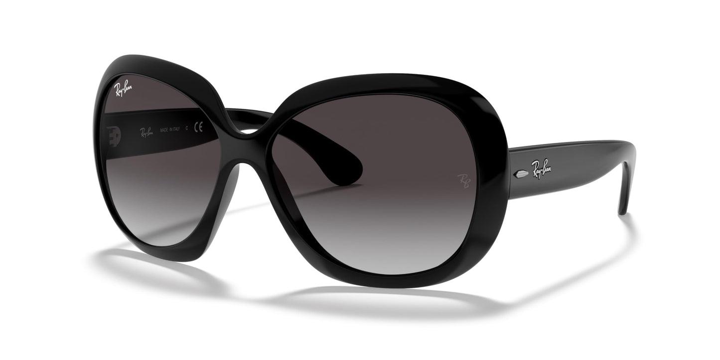 Ray-Ban Womens RB4098 Jackie Ohh II Butterfly Sunglasses, Black/Light Grey Gradient Dark Grey, 60 mm