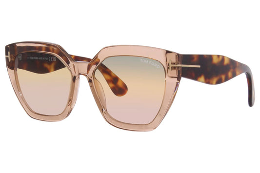 Tom Ford Square Sunglasses TF939 Phoebe 45B Transaparent Brown/Havana 56mm FT0939