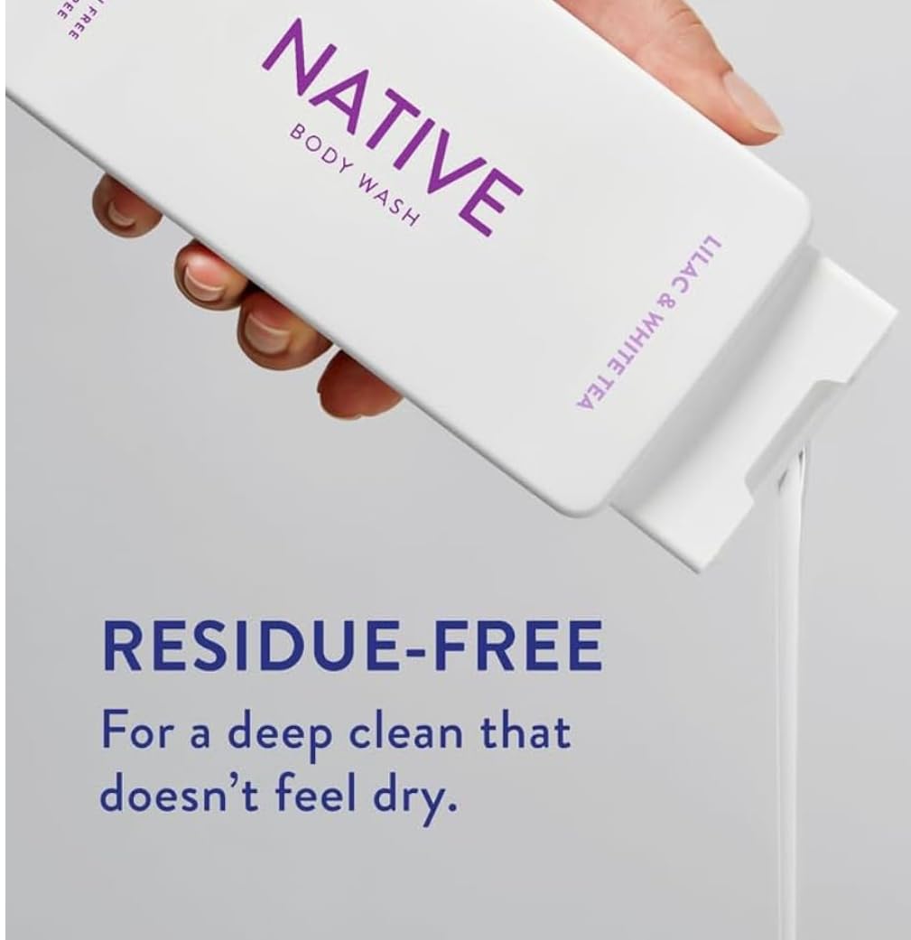 Native Body Wash Contains Naturally Derived Ingredients | For Women & Men, Sulfate, Paraben, & Dye Free Leaving Skin Soft and Hydrating | Lilac Beauty & Personal Care Native
