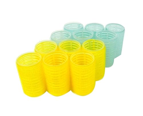 Large Self-Grip Hair Roller Assorted Colors (Pink, Yellow, Blue, Green) (Large)