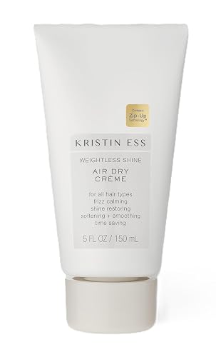 Kristin Ess Hair Weightless Shine Air Dry Cream for Curl Definition, Smoothing + Blowout Prep - Frizz Control - Light Hold - Women's Styling Product