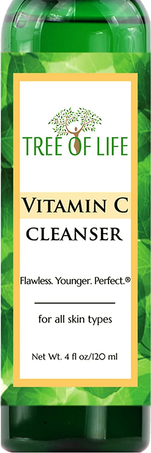 Tree of Life Beauty Vitamin C Brightening Face Care, Minimizing Pores & Facial Cleanser for Gentle Deep Cleaning with Organic Aloe, Clean