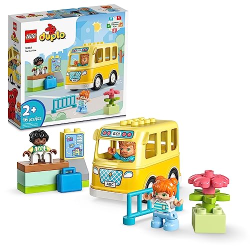 LEGO DUPLO Town Bus Ride 10988 Educational STEM Building Toy Set for Preschool Kids, Boys, Girls Ages 2+, Hands on Learning About Catching The Bus to…