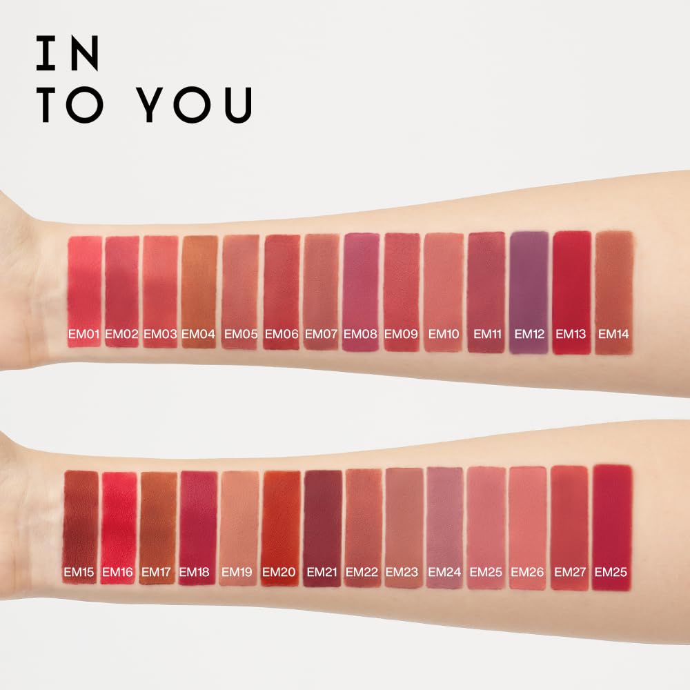 INTO YOU Velvet Matte Finish Lip Stain, Lip Tint, High Impact Lipcolor With Lightweight Lip Mud Texture, Dual-Use For Lips And Cheek, Red Lipstick