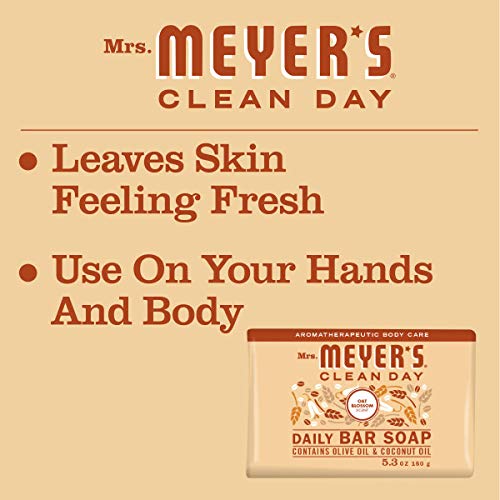MRS. MEYER’S CLEANDAY Clean Day's Bar Soap, Use as Body Wash or Hand Soap, Cruelty Free Formula Made with Essential Oils, Oat Blossom Scent, 5.3 oz, 1 Beauty & Personal Care SC Johnson