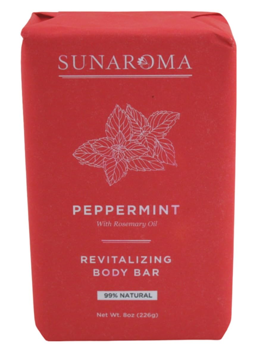 Sunaroma Bar Pepper Mint Oil Soap 8 Ounce (236ml) (3 Pack) Beauty & Personal Care SUNAROMA