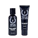 ZEUS Travel Beard Shampoo & Conditioner Combo for Men, Grooming Set with Green Tea & Essential Oils, Softens, Hydrates & Moisturizes Facial Hair (Made