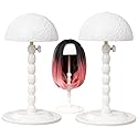Youngther 2Pcs Wig Stand Adjustable Height Hat Display Portable Folding Wig Head Holders Plastic Wig Stand for Styling Wig Hair Drying Display(2 PCS