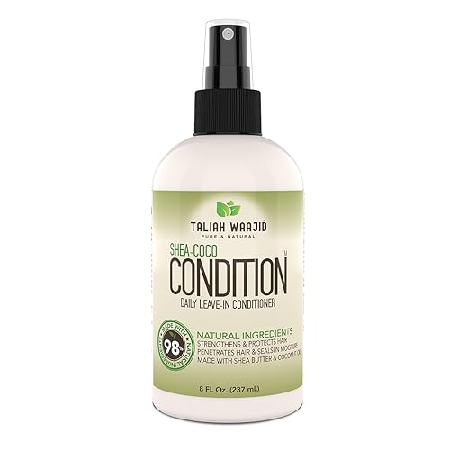 Taliah Waajid Shea-Coco Daily Leave-In Conditioner - 8oz - Moisturizing Detangler for Natural Curly, Kinky & Wavy Hair - Lightweight Hydration