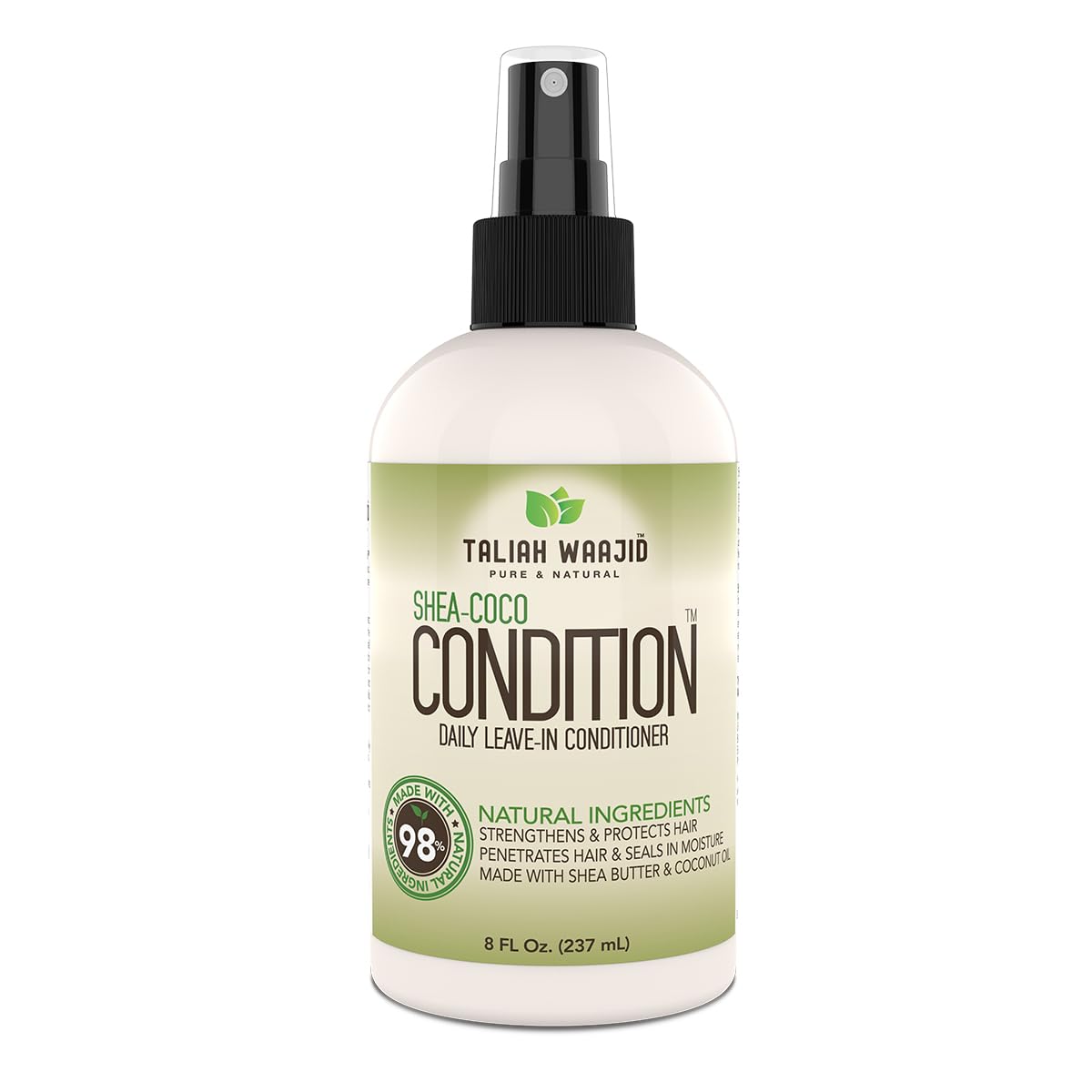 Taliah Waajid Shea-Coco Daily Leave-In Conditioner - 8oz - Moisturizing Detangler for Natural Curly, Kinky & Wavy Hair - Lightweight Hydration