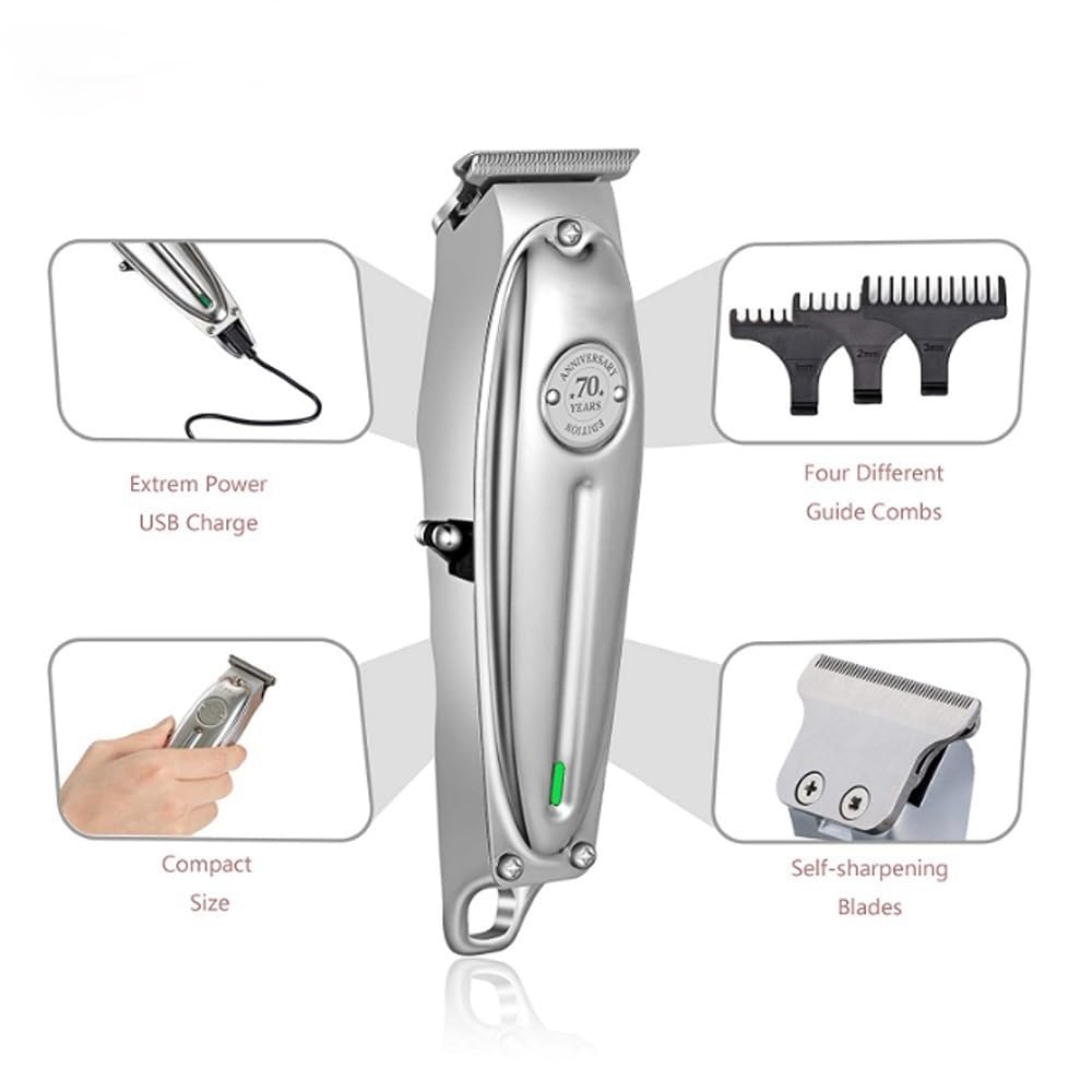 GLESVOWIO Mens Hair Clippers Professional Beard/Hair Trimmer with Bald Blade Hair Clippers for Men Stylists and Barbers Cordless Rechargeable(Gold) Beauty and Personal Care GLESVOWIO