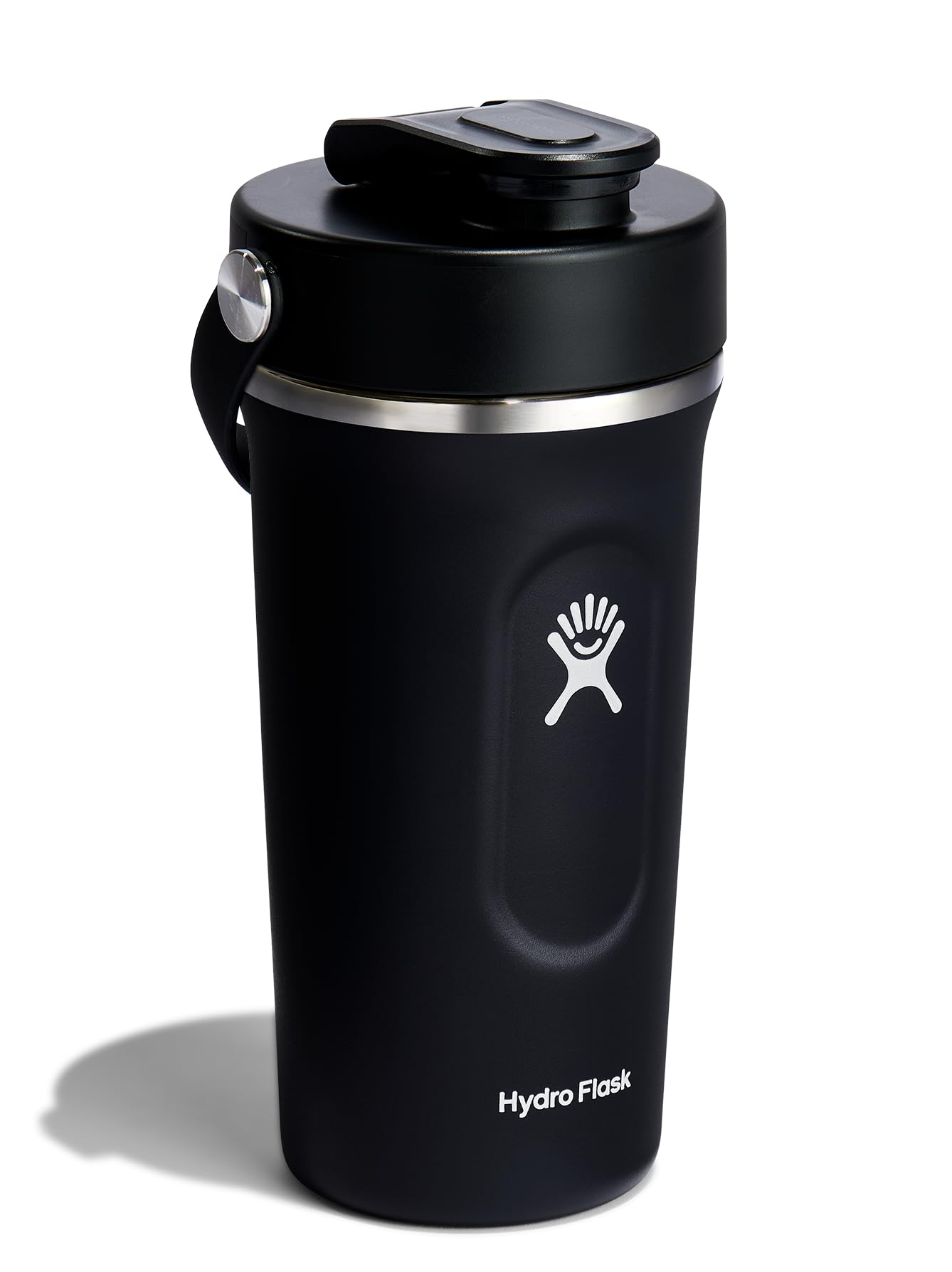 Hydro Flask Shaker Bottle - Insulated Stainless Steel Gym Bottle for Pre Workout & Protein 24 Oz Black