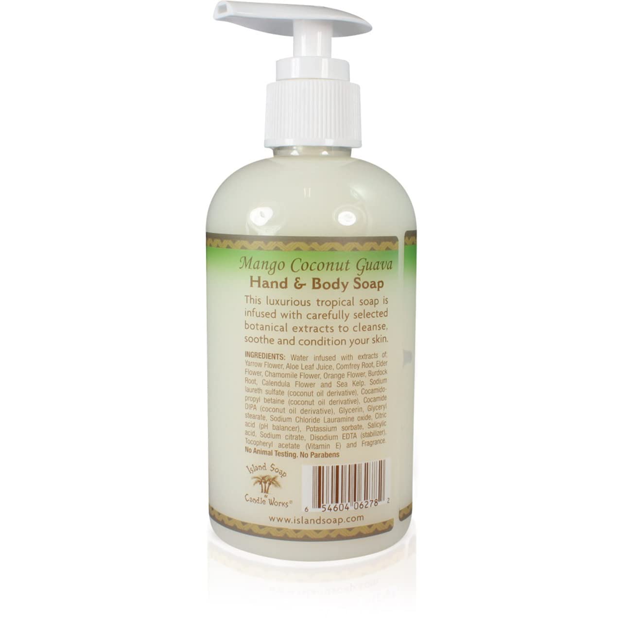 Island Soap & Candle Works Botanical Liquid Hand Soap - Vegan Hand Soap for Men and Women - Luxury Skincare for Bathroom - Hawaiian Gifts