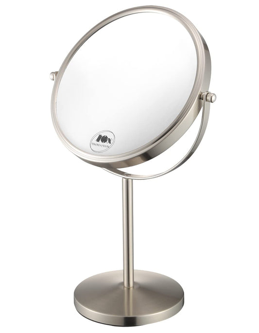 ALHAKIN 10x Magnifying Makeup Mirror, 8 Inch Tabletop Mirror with 1X/10X Magnification Double Sided, Standing Bathroom Makeup Mirror for Desk, Nickel Beauty & Personal Care ALHAKIN