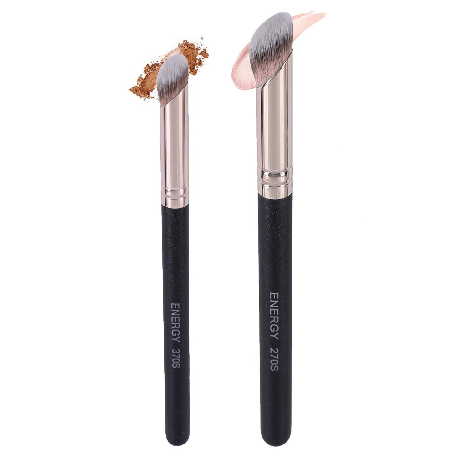 ENERGY Foundation Brushes Set - Angled Brush & Mini Concealer Brush Premium Synthetic Eye Makeup Bushes for Blending Liquid Foundation Cream Powder
