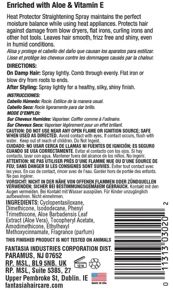 Fantasia Hair Polisher Heat Protector Straightening Spray, 6 oz (Pack of 2)