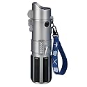 Disney Store Official Star Wars Lightsaber Water Bottle with Sound & Light Effects, Translucent Blue Sleeve, Red Button Pop Top, Silicone Flange