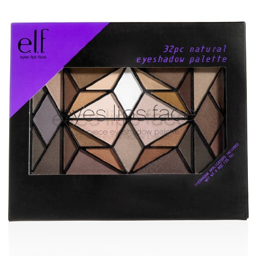 E.l.f. 32 Piece Geo Eye-Shadow Palette, Natural, 0.9 Ounce