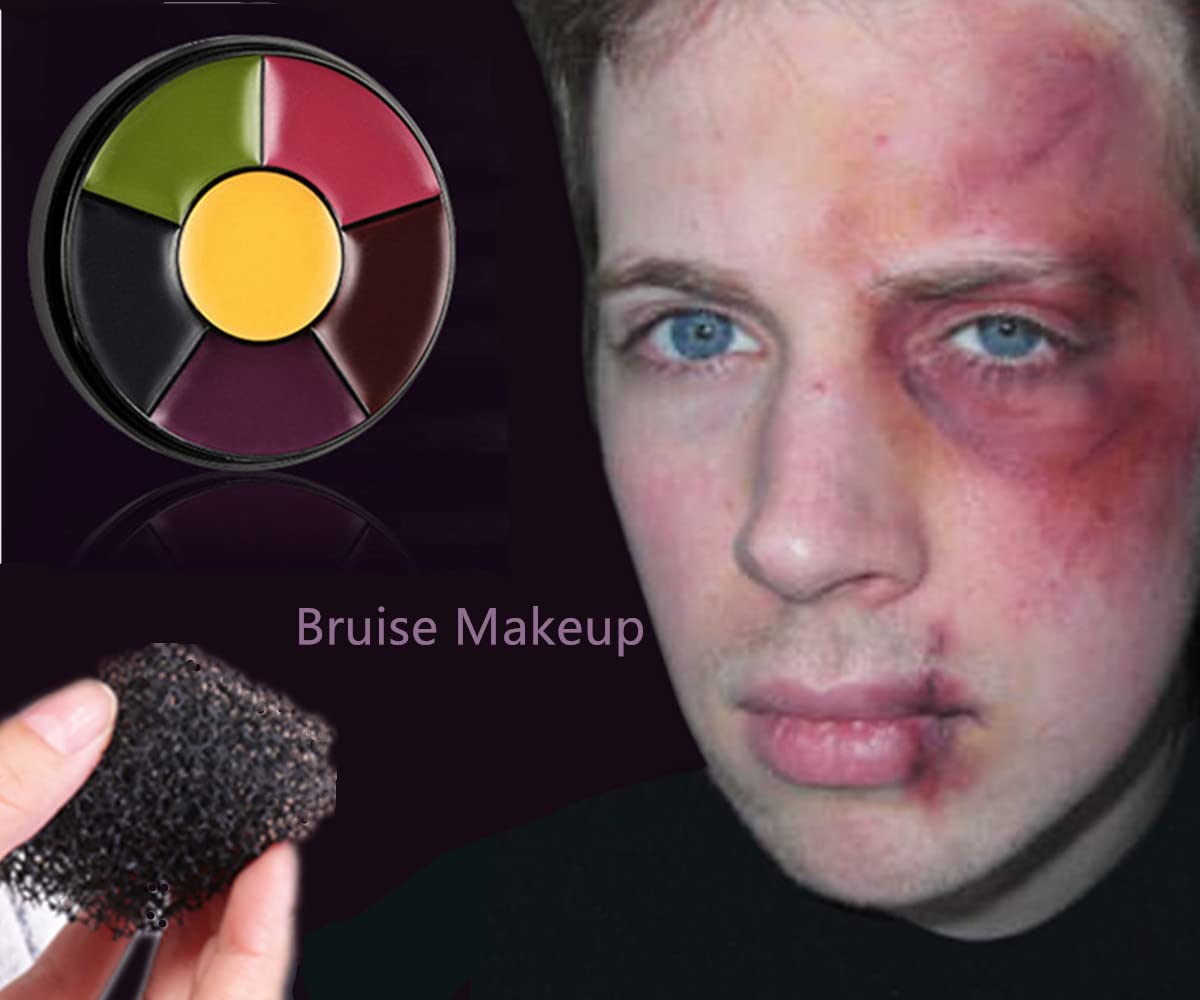 Go Ho 6 Colors Bruise Makeup Set for SFX,Bruises Wheel for Body Oil Paint Theatrical Halloween Fevstival,Face Paint Makeup Materials for Special
