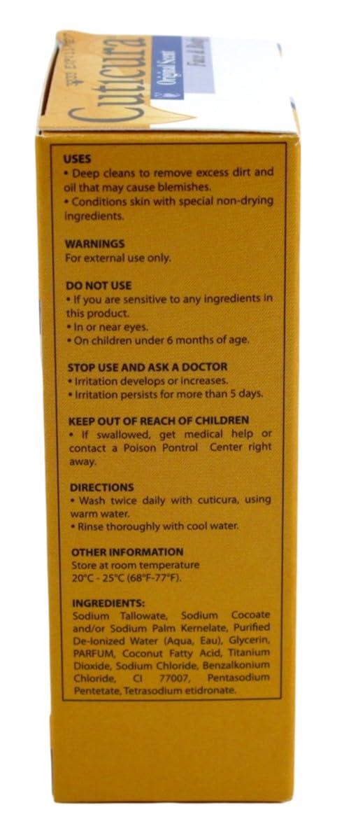 Cuticura Deep Cleansing Bar Soap Original 5.25 Ounce (Pack of 3)