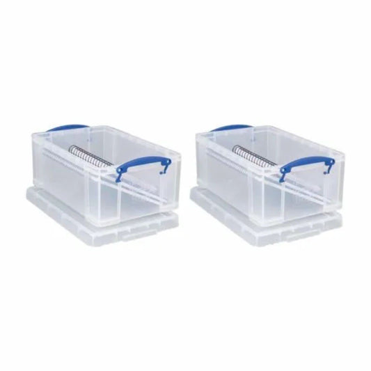 Really Useful Storage Box 9 Litre Pack of 2 - Color: Clear