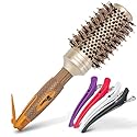 Fagaci Professional Round Brush with Natural Boar Bristle for Blow Drying, Nano Technology Ceramic + Ionic for Voluminous Healthy Hair Styling |