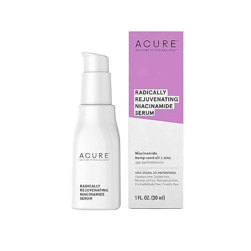 Acure Radically Rejuvenating Niacinamide Serum - Facial Anti-Aging Support Serum with Niacinamide, Hemp Seed Oil & Zinc PCA - Reduce Fine Line