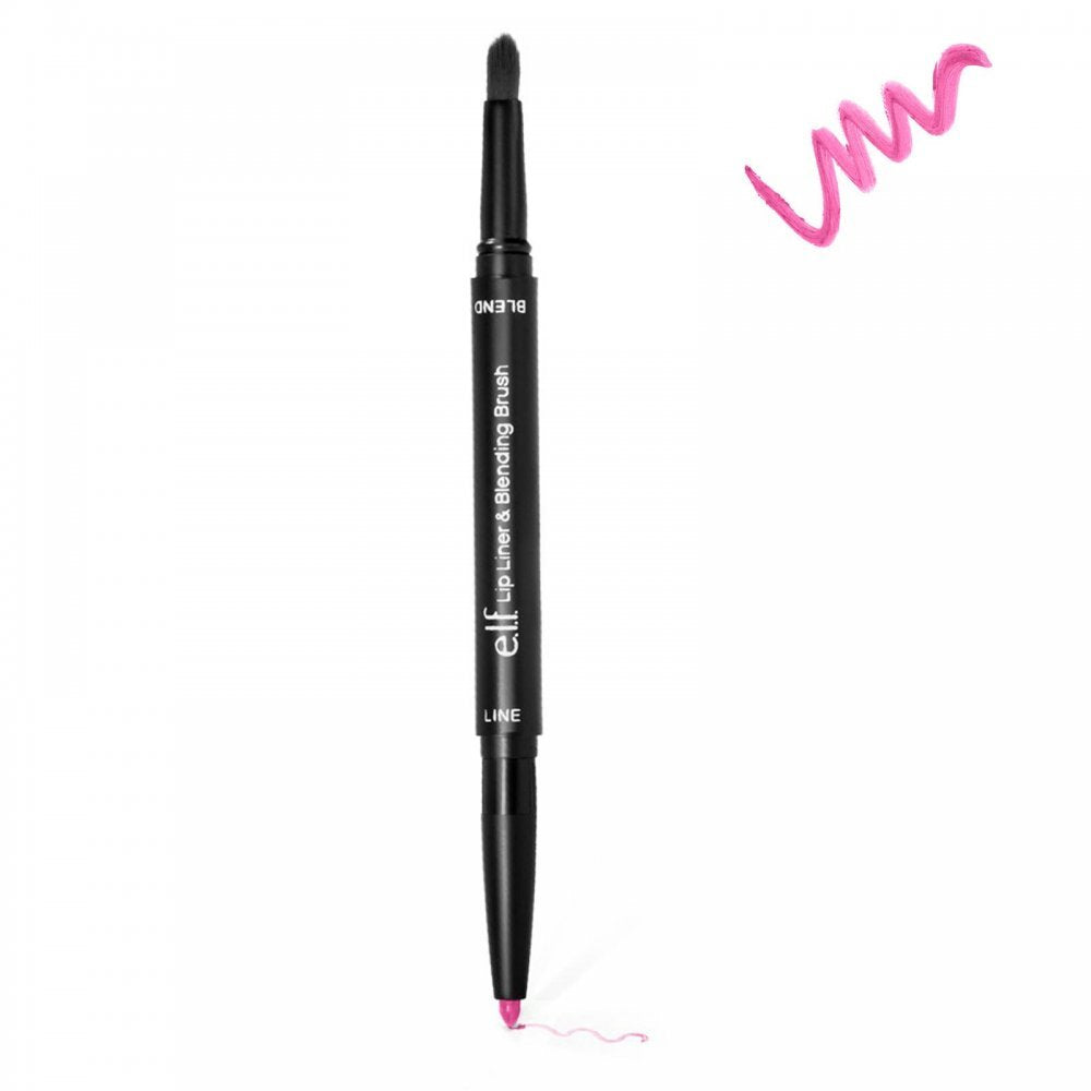 e.l.f. Lip Liner and Blending Brush, Fuchsia, 0.1 Ounce
