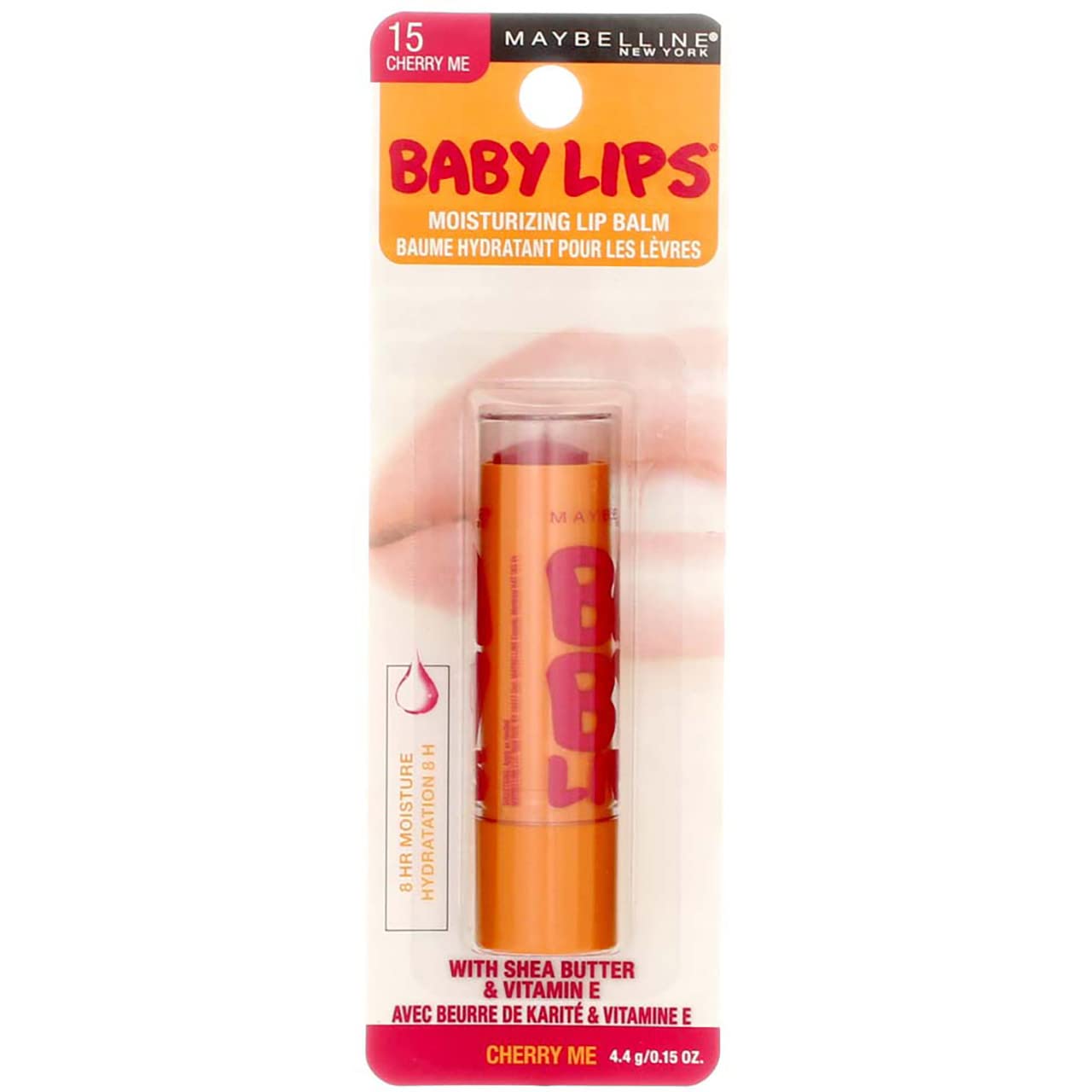 Maybelline Baby Lips Moisturizing Lip Balm , Cherry Me 0.15 oz (Pack of 2)