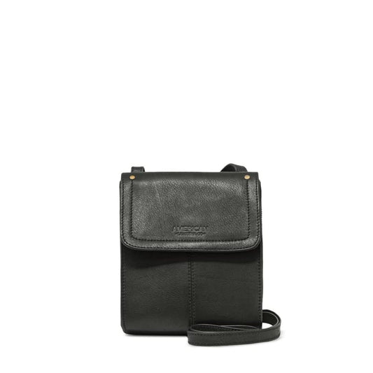 American Leather Co. Kansas Crossbody Bag, Black, 100% Genuine Leather Purse, Multi-Pocket Crossbody Sling Bag with Adjustable Straps, Functional… Fashion ALCO AMERICAN LEATHER CO.