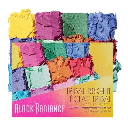 Black Radiance Brilliant Effects Eye Shadow Palette, 12 Intense Ultra Pigmented Powder, Buildable & Blendable Versatile Satin to Shimmer Finishes