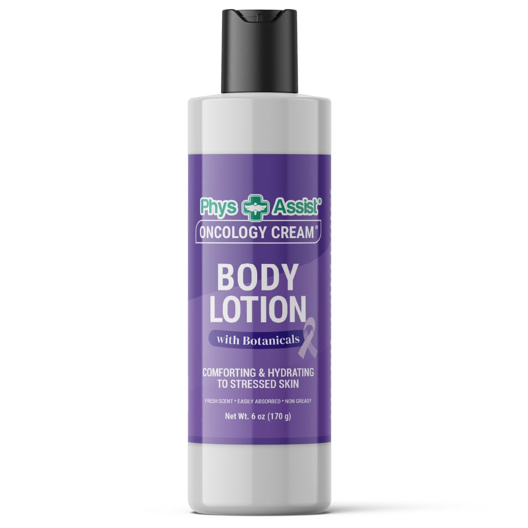 PhysAssist Oncology Cream Body Lotion with Botanicals - Hydrating Lotion for Dry, Sensitive and Stressed Skin - Lavender, Tea Tree, Peppermint