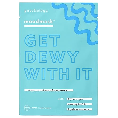 Patchology Moodmask Get Dewy With It Facial Sheet Mask - Men and Women Face Masks Skincare Sheet for Moisturizing, Hydrating, and Dewy Skin - Best