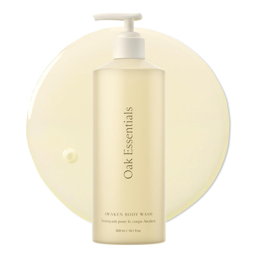 Oak Essentials Awaken Body Wash, Luxury Hydrating Shower Gel with Lavender Oil, Cedarwood Oil and Rice Bran Extract, Gentle Cleanser for Women, Ideal