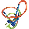 Hot Wheels Toy Car Track Set Spiral Speed Crash, Powered by Motorized Booster 29-in Tall Track with 1:64 Scale Toy Car