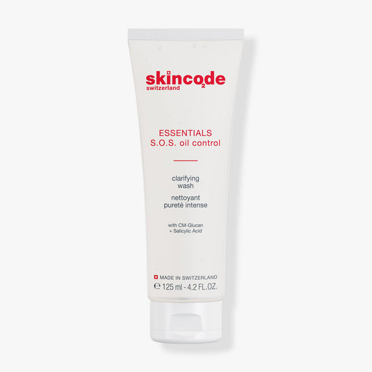 Skincode S.O.S Oil Control Clarifying Wash - Pore-Refining, Breakout-Reducing Cleanser | Advanced Pore-Cleansing Formula | Dermatologist Tested, Free