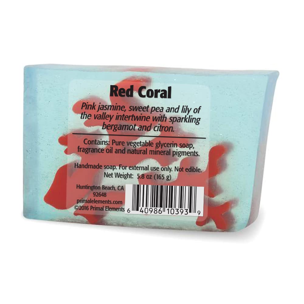 Primal Elements Red Coral Wrapped Bar Soap, 5.8 Ounce
