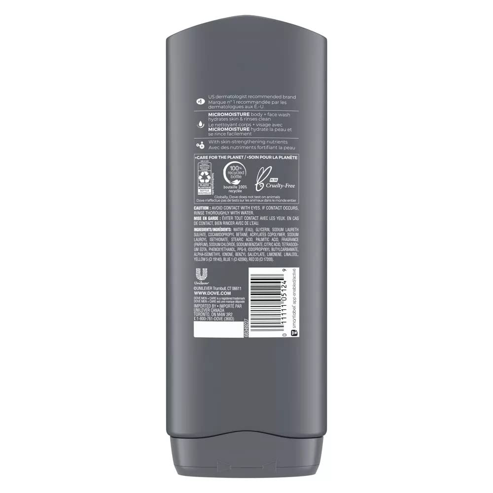 Dove Men+Care Body and Face Wash, Clean Comfort, 18 oz