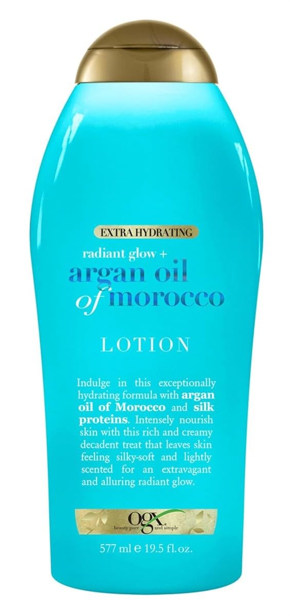 Ogx Body Lotion Argan Oil Of Morocco Extra Hydrating 19.5 Ounce (577ml) (Pack of 3)