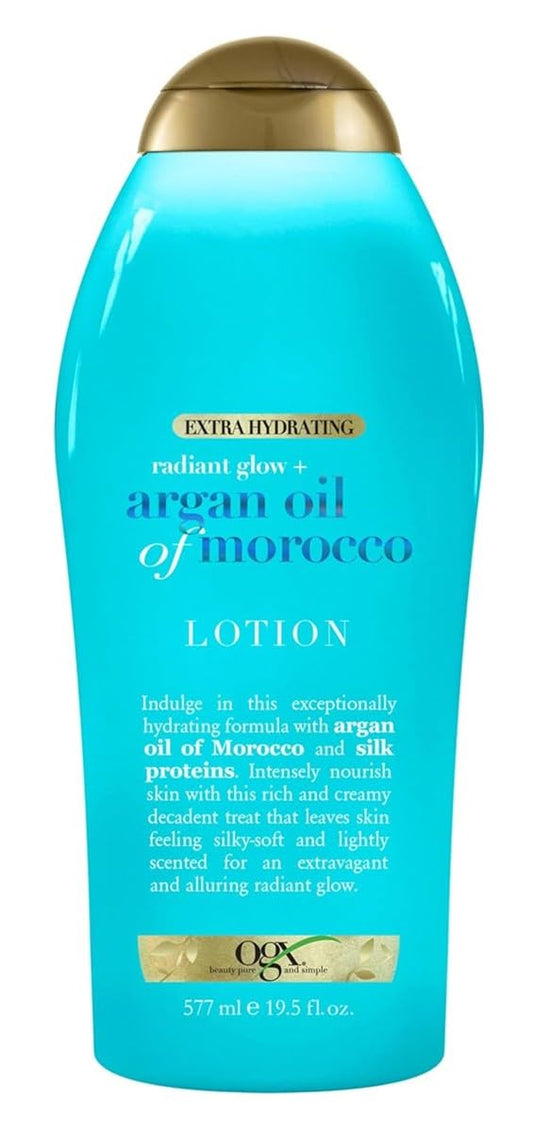 Ogx Body Lotion Argan Oil Of Morocco Extra Hydrating 19.5 Ounce (577ml) (Pack of 3)
