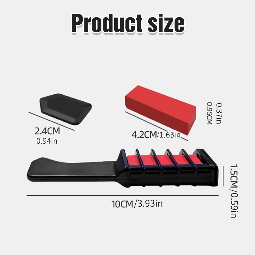 Vibrant 10 Color Hair Chalk Combs with Glitter, Temporary & Washable Hair Dye for Teens, Party, Halloween, Christmas Gift (10 Colors)