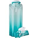 Vapur Flexible, Collapsible Wide Mouth Anti-Bottle with Detachable Carabiner, 34 Ounce, Malibu Teal, Pack of 1
