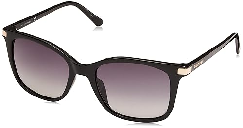 Calvin Klein Women's CK19536S Cat-Eye Sunglasses, Black/Black, 55 mm