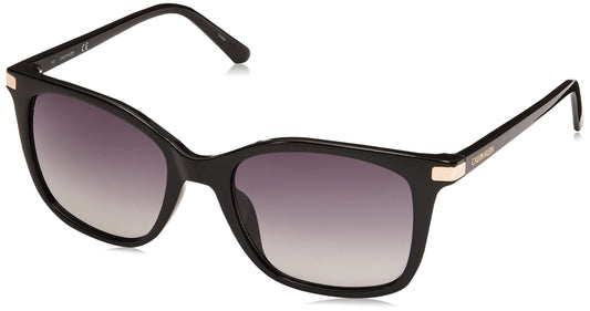 Calvin Klein Women's CK19536S Cat-Eye Sunglasses, Black/Black, 55 mm