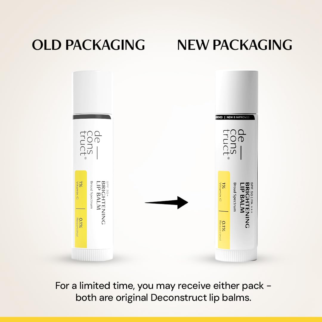 Deconstruct Brightening Lip Balm with SPF 30 - For Dark, Pigmented, Dry, Flaky Lip - SPF 30 for Sun Damage and Discoloration - Lip Balm for Glossy Beauty and Personal Care De - cons truct